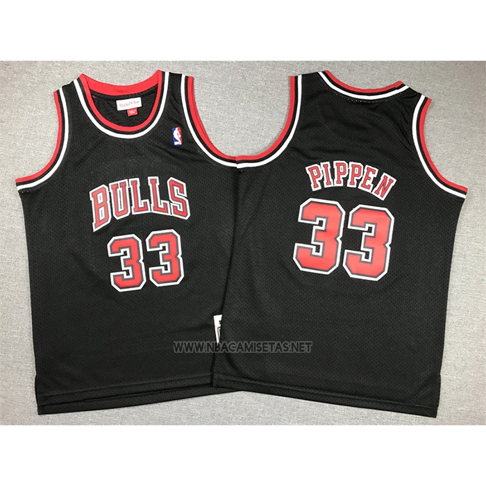 Camiseta Nino Chicago Bulls Scottie Pippen NO 33 Mitchell & Ness 1997-98 Negro
